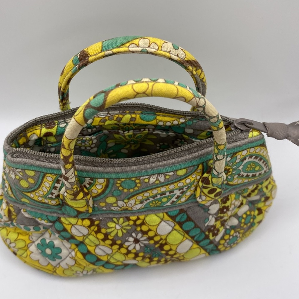 Vera Bradley Lemon Parfait Retired Mini‎ Purse Bag Yellow Paisley - Picture 6 of 9